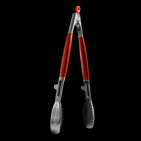 Kamado Joe Krafted Steel Tongs Grill Utensils (Stainless Steel Red)