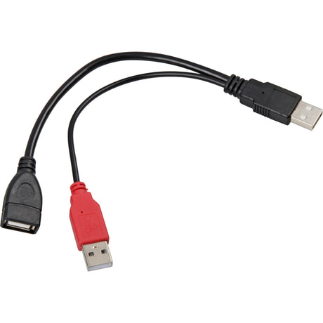 Delock Y-kabel 2x USB-A 2.0 samec > 1 x USB-A 2.0 samičí rozbočovací kabel (černočervený, 0,2 metru)