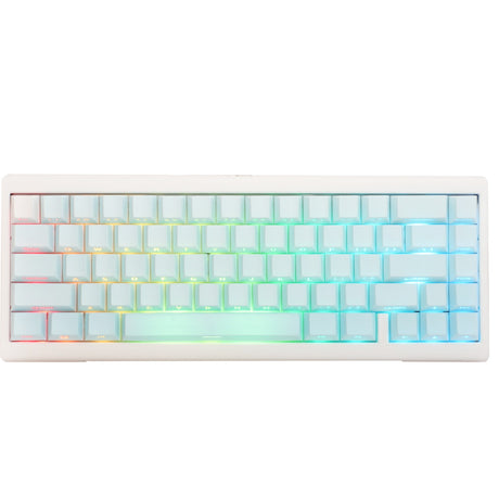 Ducky Project Tinker 65 - POM Edition with QMK via, Keyboard (Light Blue White, US Layout, Kailh Box Cream Pro, RGB LED, Double-shot PBT, Hot-swappable POM, Gasket Mount, 65%)