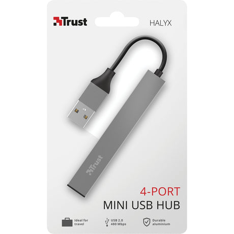 Trust Halyx Aluminium 4-Port Mini USB Hub USB Hub (aluminium)