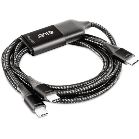 Club 3D USB Type-C, Y-laddningskabel till 2x USB Type-C splitterkabel (svart, 1,83 meter, max. 100 W)