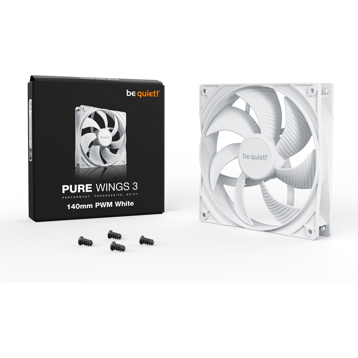 be quiet! Pure Wings 3 PWM Case Fan (White, 140 x 140 x 25 mm)