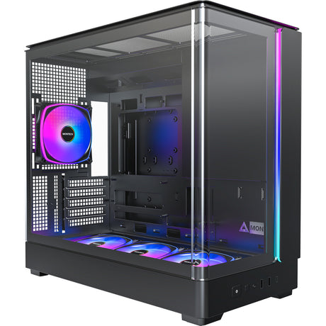 Montech King 15 Pro Midi Tower Case (Black | 2x USB-A | 1x USB-C | RGB | Window)