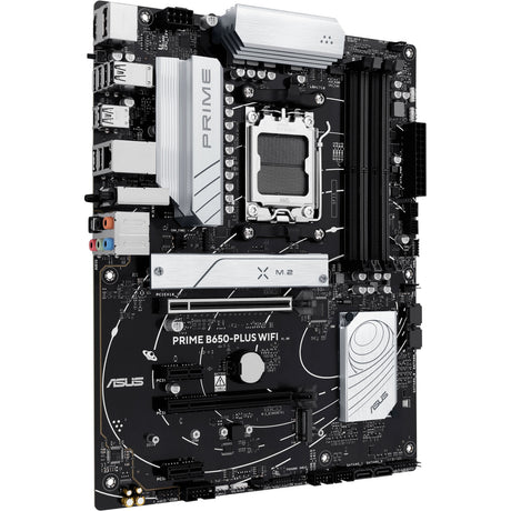 Asus Prime B650-Plus WiFi Socket AM5 Motherboard (Black Silver, RAID, 2.5Gb-LAN, Wi-Fi 6E, BT 5.3, Sound, ATX)
