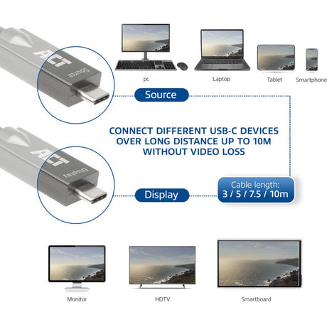 Act Connectivity USB-C 3.2 Gen2 aktives optisches Kabel (AOC) Verbindungskabel (grau schwarz, 5 Meter)