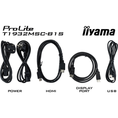 Iiyama prolite t1932msc-b1s 19 berøringsskjermskjerm (svart, hdmi, displayport, vga)