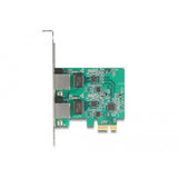 Delock placa pci express x1 para 2 x rj45 2,5 gigabit lan rtl8125 adaptador de rede