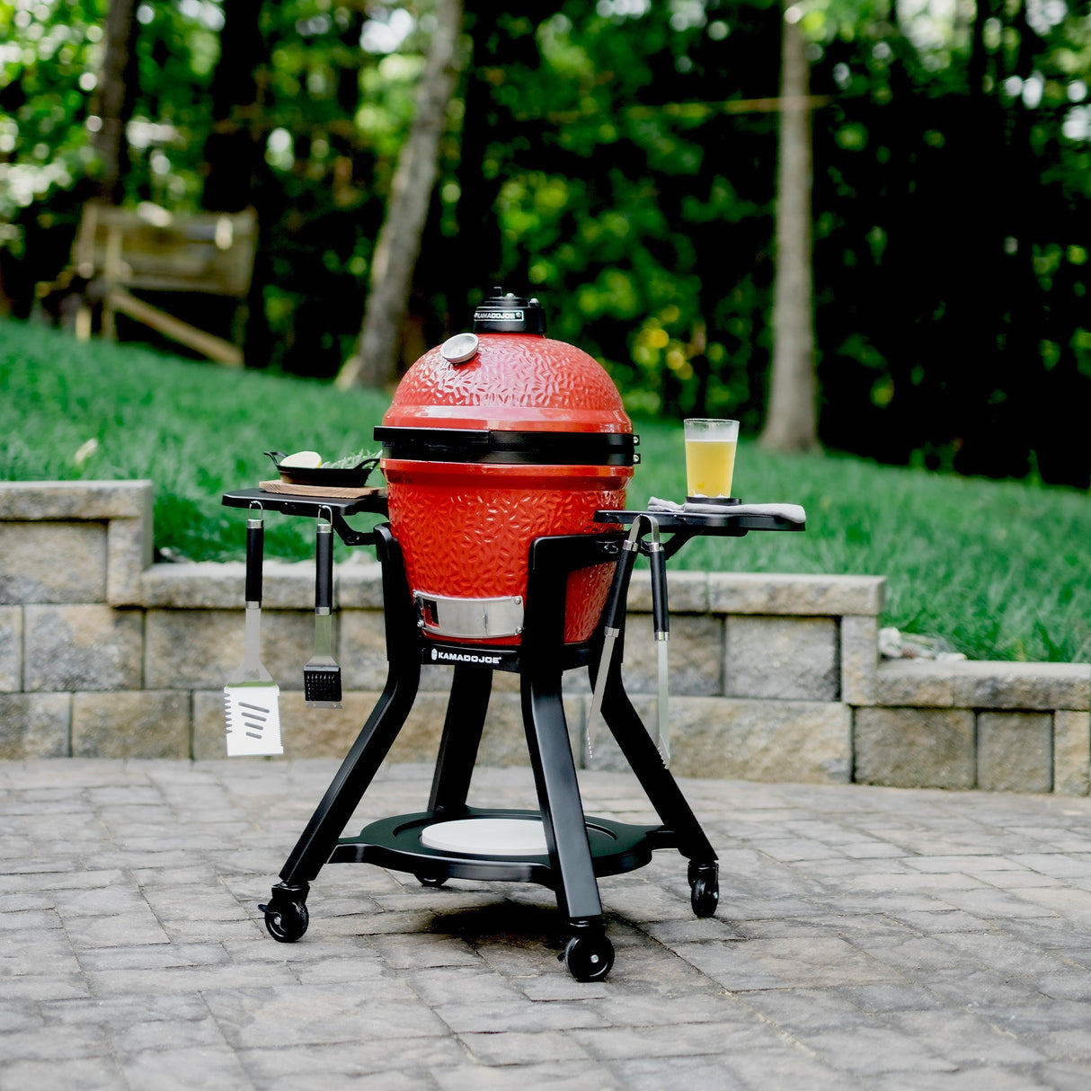 Kamado Joe Joe Jr.® Cart with Side Tables BBQ Cart (Black)