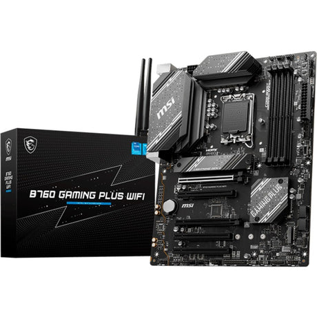 Msi b760 gaming plus wifi socket 1700 motherboard (grey black, raid, 2.5gb-lan, wi-fi 6e, bt, sound, atx)