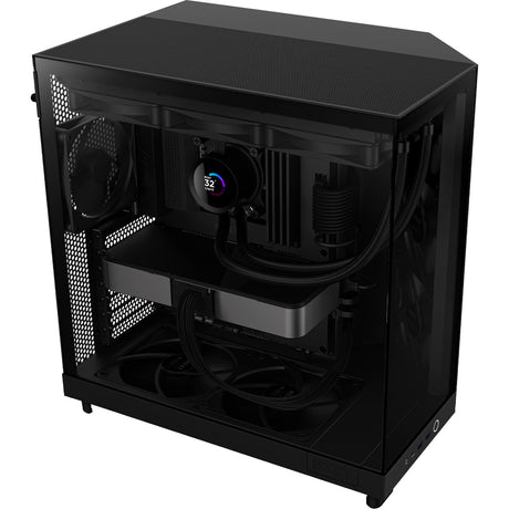 Nzxt h6 flow midi-tuermgehäuse (schwaarz | 2x USB-A | 1x USB-C | temperéiert Glas)