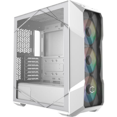 Cooler Master Masterbox TD500 Mesh V2 Midi Tower Housing (Wäiss | 2x USB-A | 1x USB-C | RGB | Temperéiert Glas)