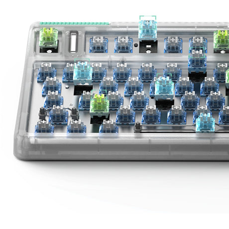 Iqunix OG80 Wormhole Wireless Mechanical Keyboard, Gaming Keyboard (Gray Green, US Layout, Cherry MX Red, RGB LEDs, 80% (TKL), Hot-Swappable, PBT, 2.4GHz | Bluetooth 5.1 | USB-C)