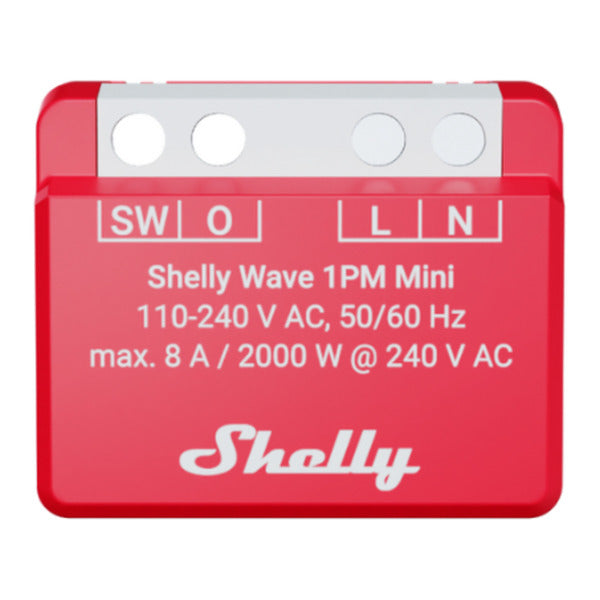 Shelly Wave 1PM Mini LR (EU) Relay (red, Z-Wave)