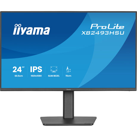 Iiyama prolite xb2493hsu-b1 23.8 monitor (black (matte), 120 hz, hdmi, displayport, usb, audio)