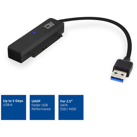Akt Konnektivitéit USB Adapter Kabel op 2.5 SATA HDD SSD (schwaarz, USB 3.2 (5 Gbit s))