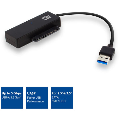 Act Connectivity USB 3.2 Gen1 to 2.5 3.5 palcový SATA adaptérový kábel pre SSD HDD (čierny, USB 3.2 (5 Gbit s))