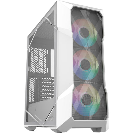Cooler Master Masterbox TD500 Mesh V2 Midi Tower Housing (Wäiss | 2x USB-A | 1x USB-C | RGB | Temperéiert Glas)