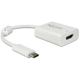Delock USB-C > HDMI adapter (white, 0.1 meter, 4K 60Hz, HDR)