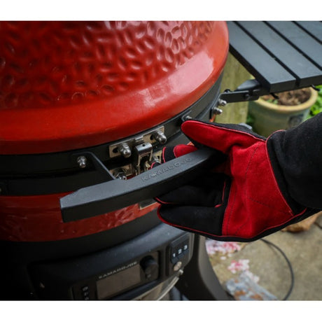 Kamado Joe leather gloves (black red)