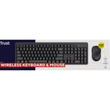 Trust Ody II Silent Wireless Tastatur a Maus Set Desktop Set (schwaarz, US Layout (QWERTY), Membran, 100%, 800 dpi - 1.600 dpi)