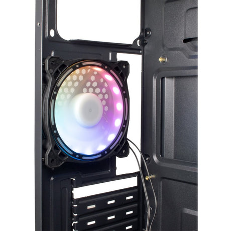 Inter-Tech B-02 RGB-Midi-Tower-Gehäuse (schwarz | 3x USB-A | RGB | Fenster)