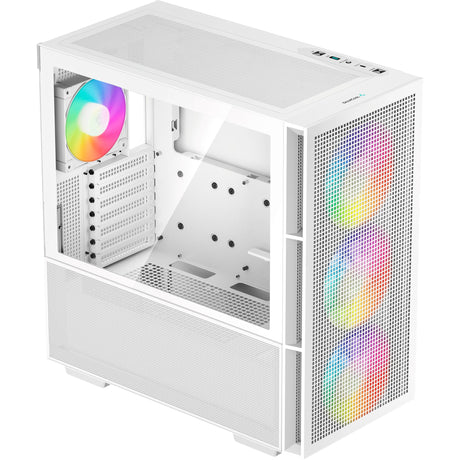 Deepcool CH560 Midi Tower Case (White | 1x USB-A | 1x USB-C | RGB | Tempered Glass)