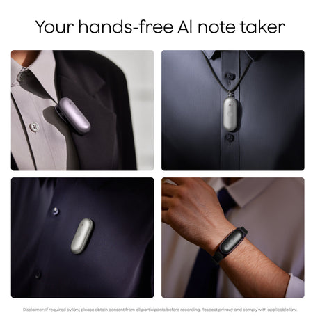 Plaud notepin s dictation device (silver, 64 gb, bluetooth 5.2 ble (bluetooth low energy) wi-fi)