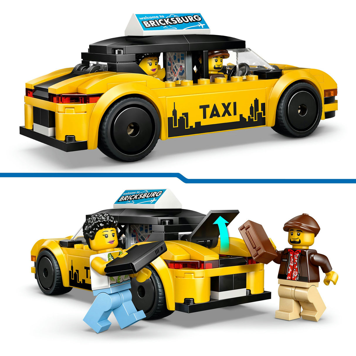 Lego City yellow taxi construction toy