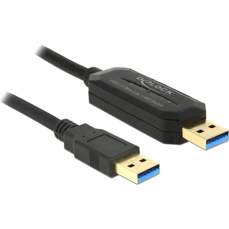 Delock datové spojení + přepínač km USB 3.0 > USB 3.0 kabel (černý, 1,5 metru)