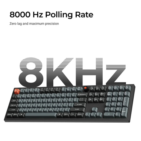 Keychron V6W-D3 8K QMK Wired Custom Mechanical Keyboard (black, US layout (QWERTY), Super Brown, 100%, RGB LEDs, Double-Shot PBT, Hot Swap, 8K, knob)