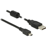 Delock cable USB 2.0-A > USB Mini-B 5pin 0.70m (black)