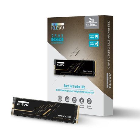 Klevv Cras C925G 1 TB SSD (Black, K01TBM2SP0-25G, PCIe Gen 4.0 x4, NVMe 2.0)