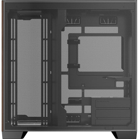 Antec c8 curve wood midi tower housing (black wood color | 2x USB-A | 1x USB-C | tempered glass)