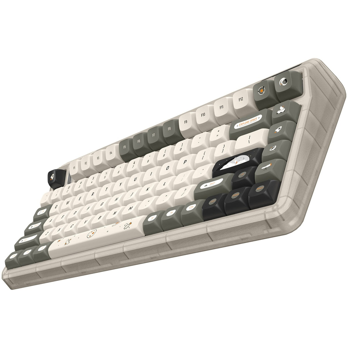 Iqunix og80 hitchhiker wireless mechanical keyboard (gray, us layout (qwerty), cherry mx silent red, 80% (tkl), rgb leds, hot-swappable, pbt, 2.4ghz | bluetooth 5.1 | usb-c)