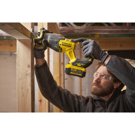 Stanley Fatmax V20 18V Brushless Reciprocating Saw (Black Yellow, Battery and Charger Not Included)