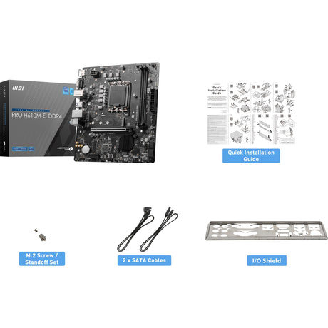MSI Pro H610M-E DDR4 Sockel 1700 Mainboard (schwarz, GB-LAN, Sound, µATX)