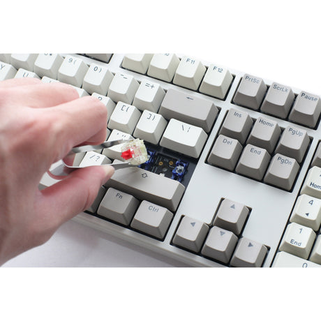 Ducky Origin vintage mechanesch Tastatur (grau, US Layout (qwerty), Cherry MX Brown, 100%, Hot Swap, pbt Double-shot Keycaps)