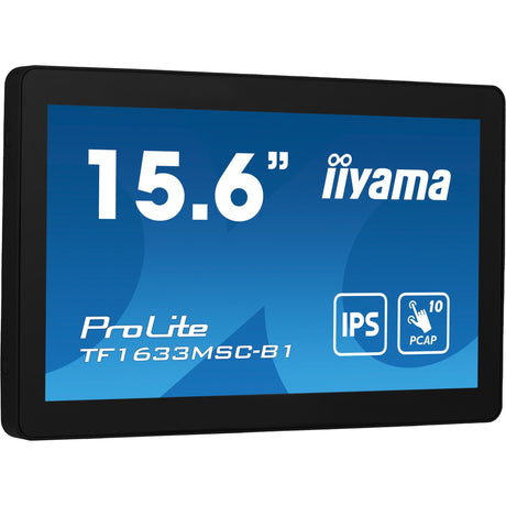 Iiyama ProLite TF1633MSC-B1 15.6 touchscreen monitor (black, HDMI, DisplayPort, 2x USB-A)