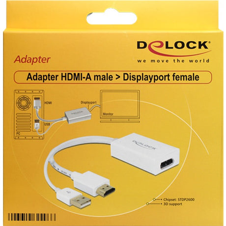 Delock HDMI-A (male) > DisplayPort 1.2 (female) adapter (white, 0.245 meter)