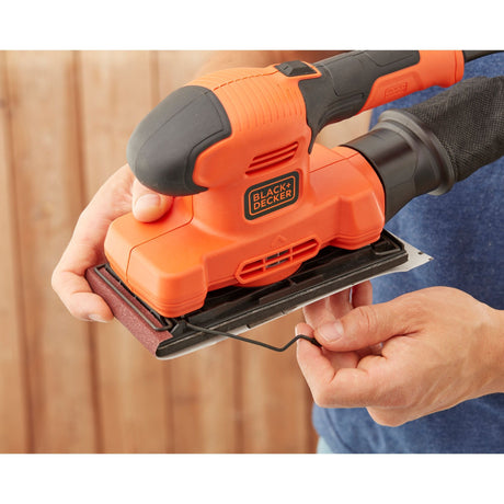 Black+decker 150w 1 3 sheet orbital sander bew220-qs (orange black)