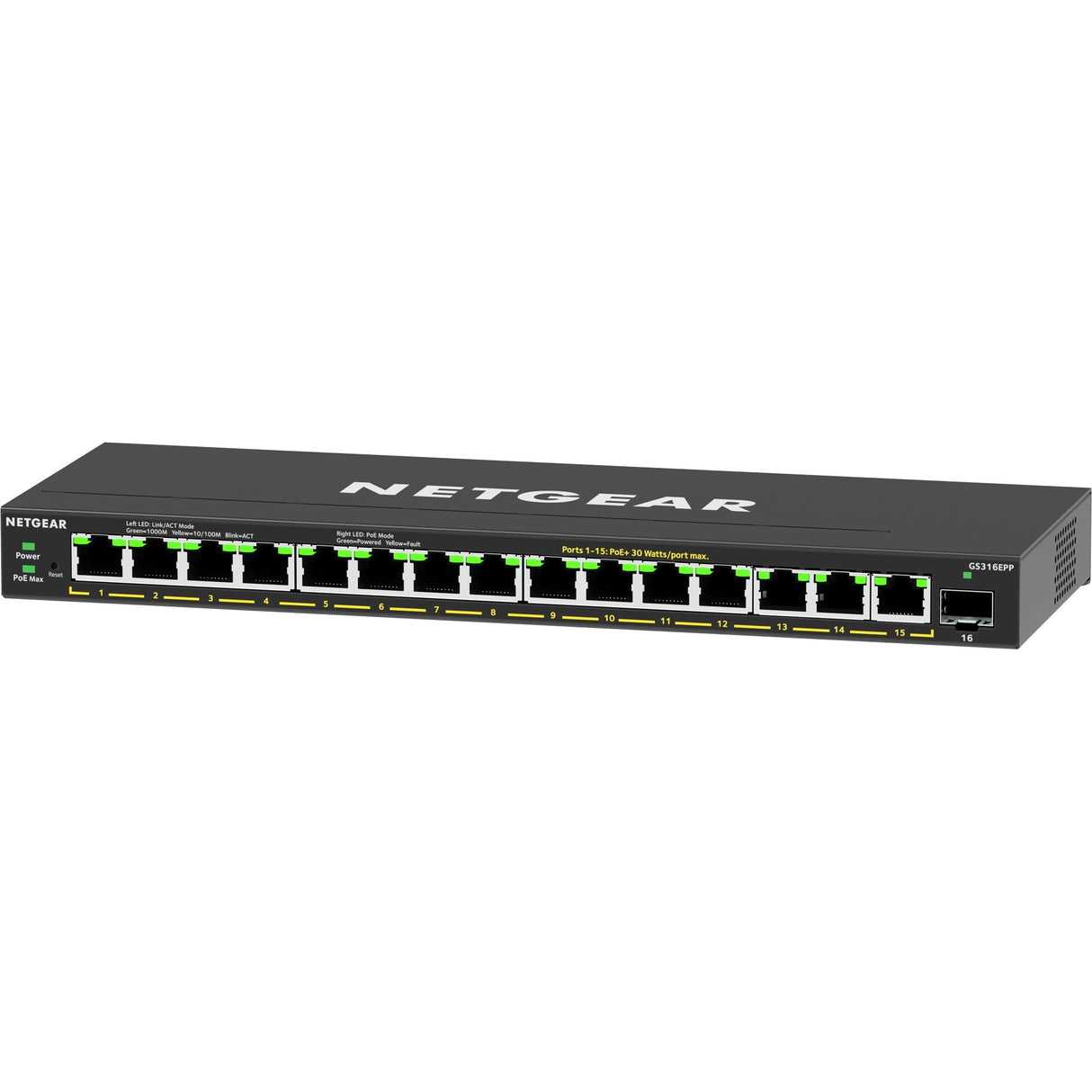 Netgear gs316epp switch (black)