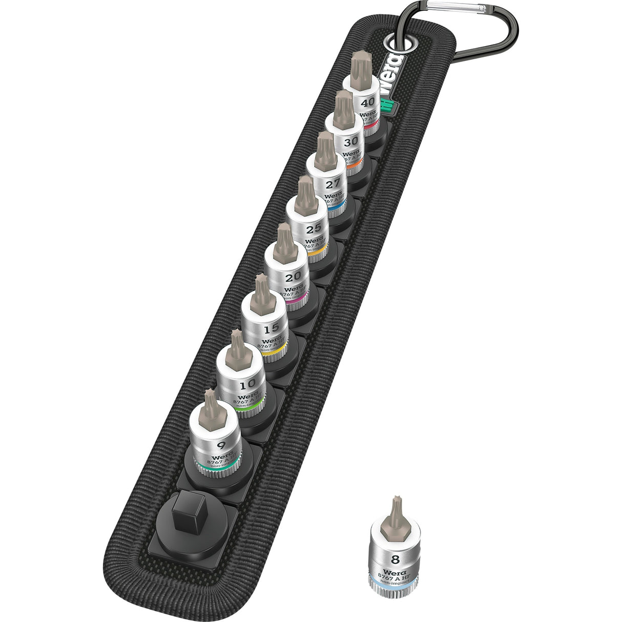 Sada matic na bity Wera Belt A3 Torx HF Zyklop s funkcí držáku, 1 4 nástrčný klíč (černá stříbrná)