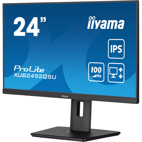 Монитор Iiyama prolite xub2492qsu-b1 23.8 (черен (мат), HDMI, порт за дисплей, 3x USB-A, USB-C)