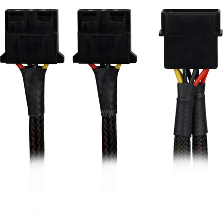Sharkoon 5,25 4-stifts (hane) till 5,25 4-stifts (hona) Y-power splitterkabel (svart, 6 tum)