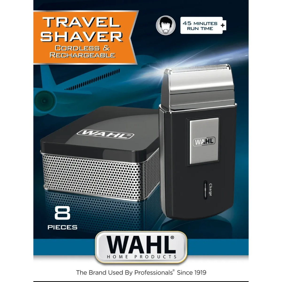 Wahl Home Products Travel Shaver Set (black and white, 8-piece)
