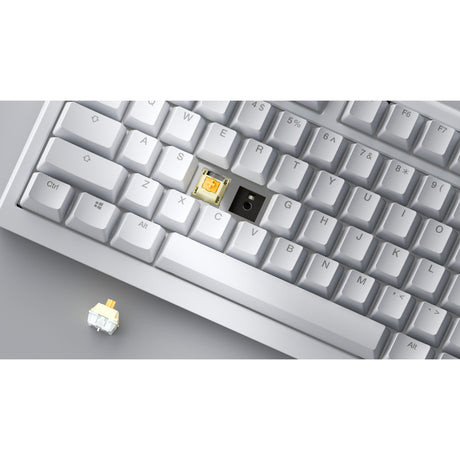 Ducky One X Wireless RGB Mechanical Keyboard (White, US Layout (QWERTY), Inductive, 100%, Hot-Swappable, PBT, 2.4 GHz | Bluetooth | USB-C)