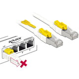 Delock patch cable RJ-45 secure with Cat.6a (white, 85331, 1 meter)