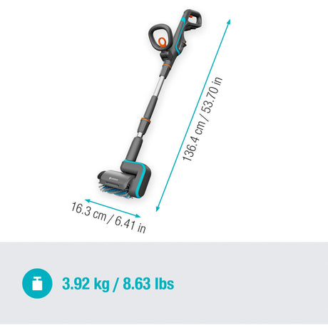 Gardena aquabrush patio 18v p4a solo battery multi-cleaner floor cleaner (grey turquoise, 14841-55, battery and charger not included, power for all alliance)