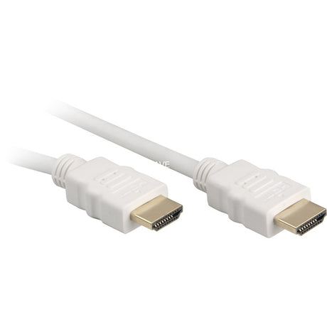 Sharkoon Héichgeschwindeg HDMI Kabel mat Ethernet (wäiss, 2 Meter, 4k, Gold plated)