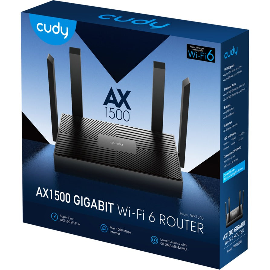 Cudy AX1500 Gigabit Wi-Fi 6 Router (black, app)